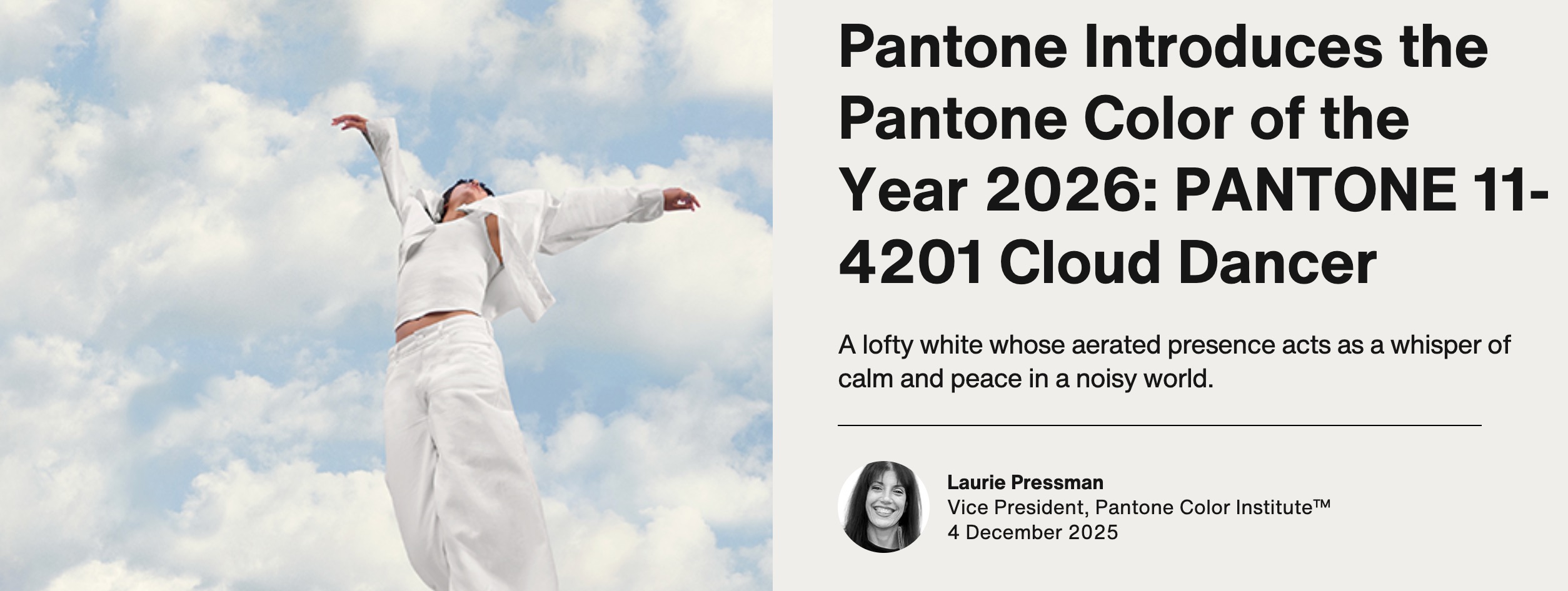 Embracing Stillness: How Pantone’s 2026 Color of the Year, Cloud Dancer, Redefines Interior Spaces
